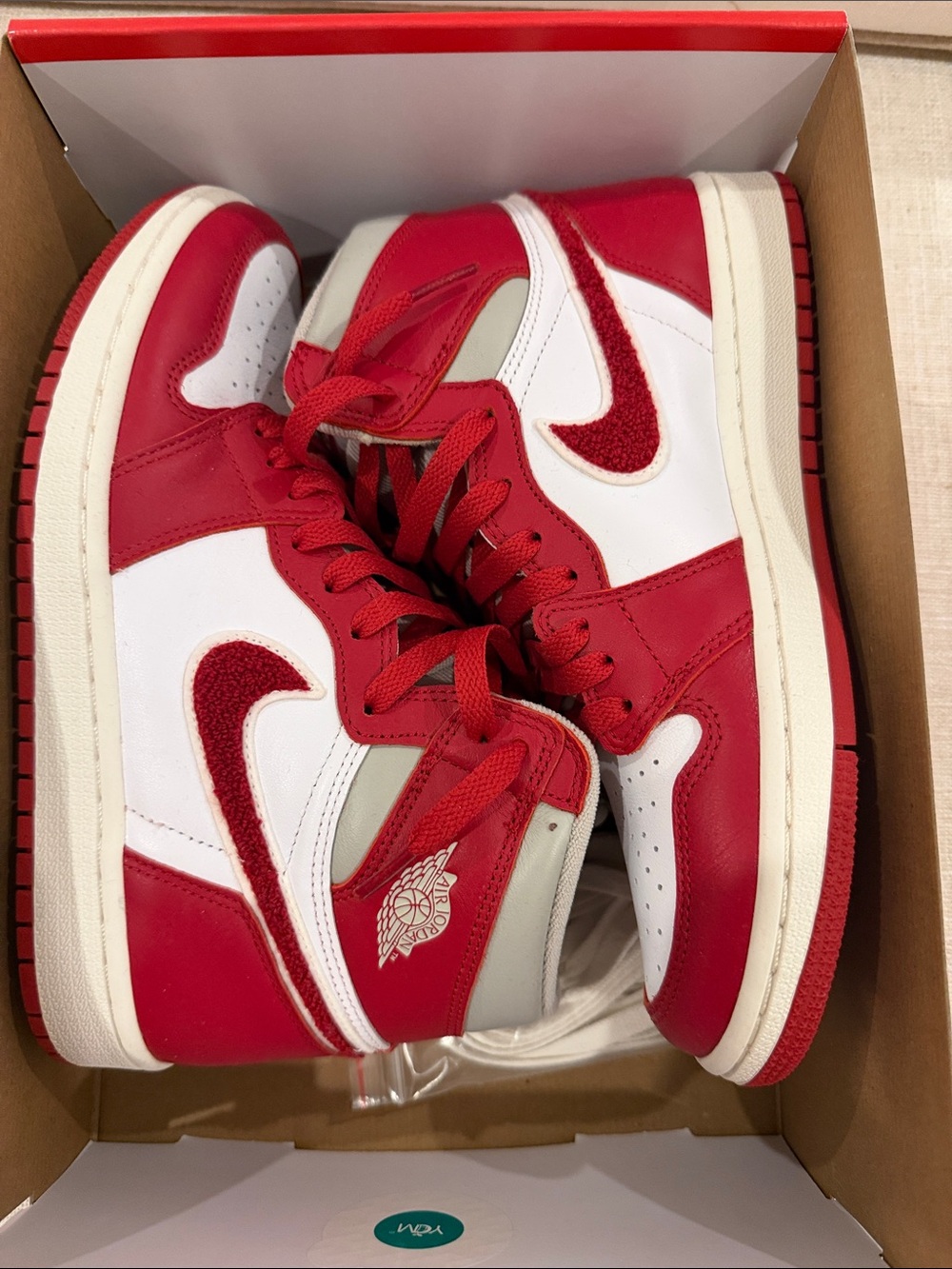 Nike Air Jordan 1 Mid - Red and White Men's Sneakers
